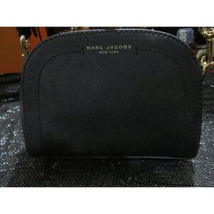 Marc Jacobs Black Playback Italian Saffiano Leather Crossbody Dome Saddle Bag